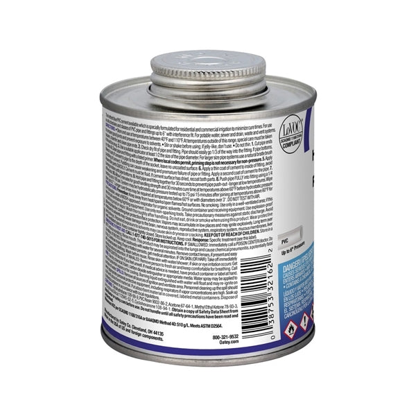 Oatey 32162 Solvent Cement, 16 oz Can, Liquid, Blue