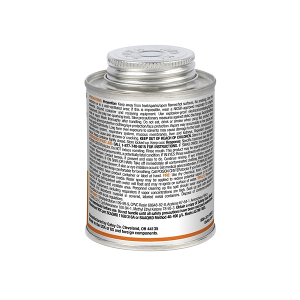 Oatey 32166 Solvent Cement, 8 oz Can, Liquid, Orange