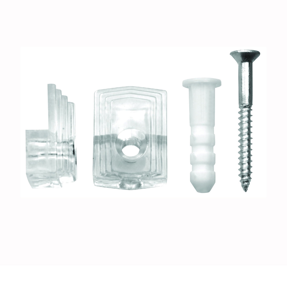 OOK 50224 Mirror Clip Set, 20 lb, Plastic, Clear, Wall Mounting