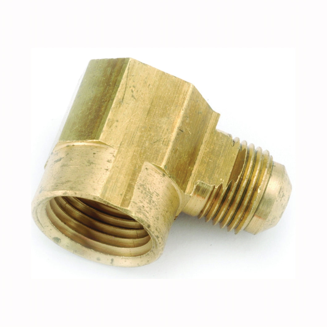 Anderson Metals 754050-0608 Tube Elbow, 3/8 x 1/2 in, 90 deg Angle, Brass, 1000 psi Pressure