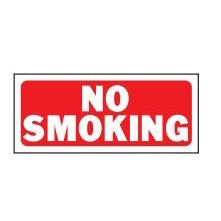 HY-KO 23003 Fence Sign, Rectangular, NO SMOKING, White Legend, Red Background, Plastic, 14 in W x 6 in H Dimensions