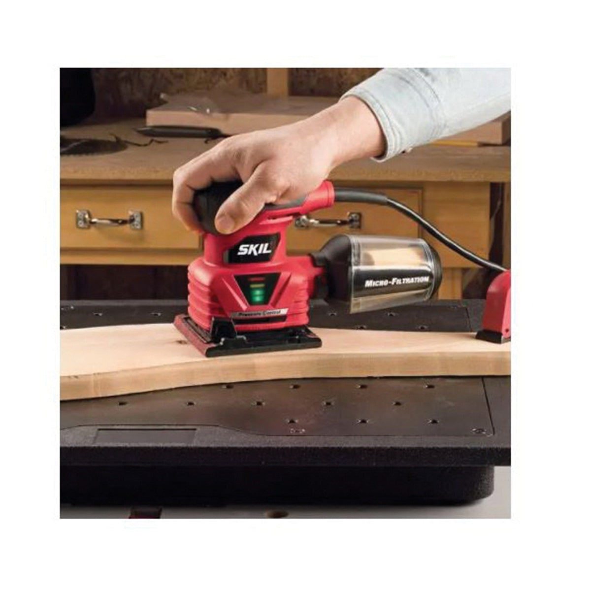 SKIL 7292-02 Palm Sander, 2 A, 1/4 in Sheet, Includes: (1) Paper Punch Plate and (1) 7292-02 Sheet Palm Sander
