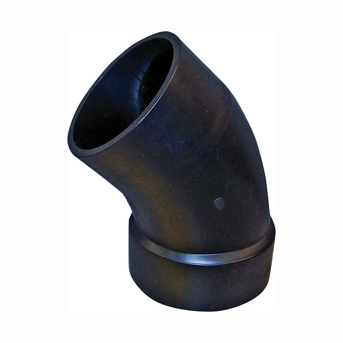 GENOVA 82740 Street Pipe Elbow, 4 in, Hub x Spigot, 45 deg Angle, ABS, SCH 40 Schedule