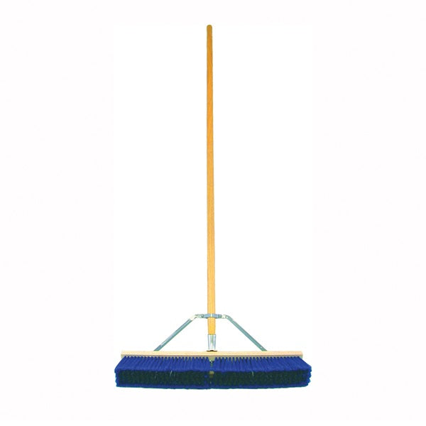 BIRDWELL 5028-4 Contractor Push Broom, 3 in L Trim, Polypropylene/Polystyrene Bristle, Hardwood Handle