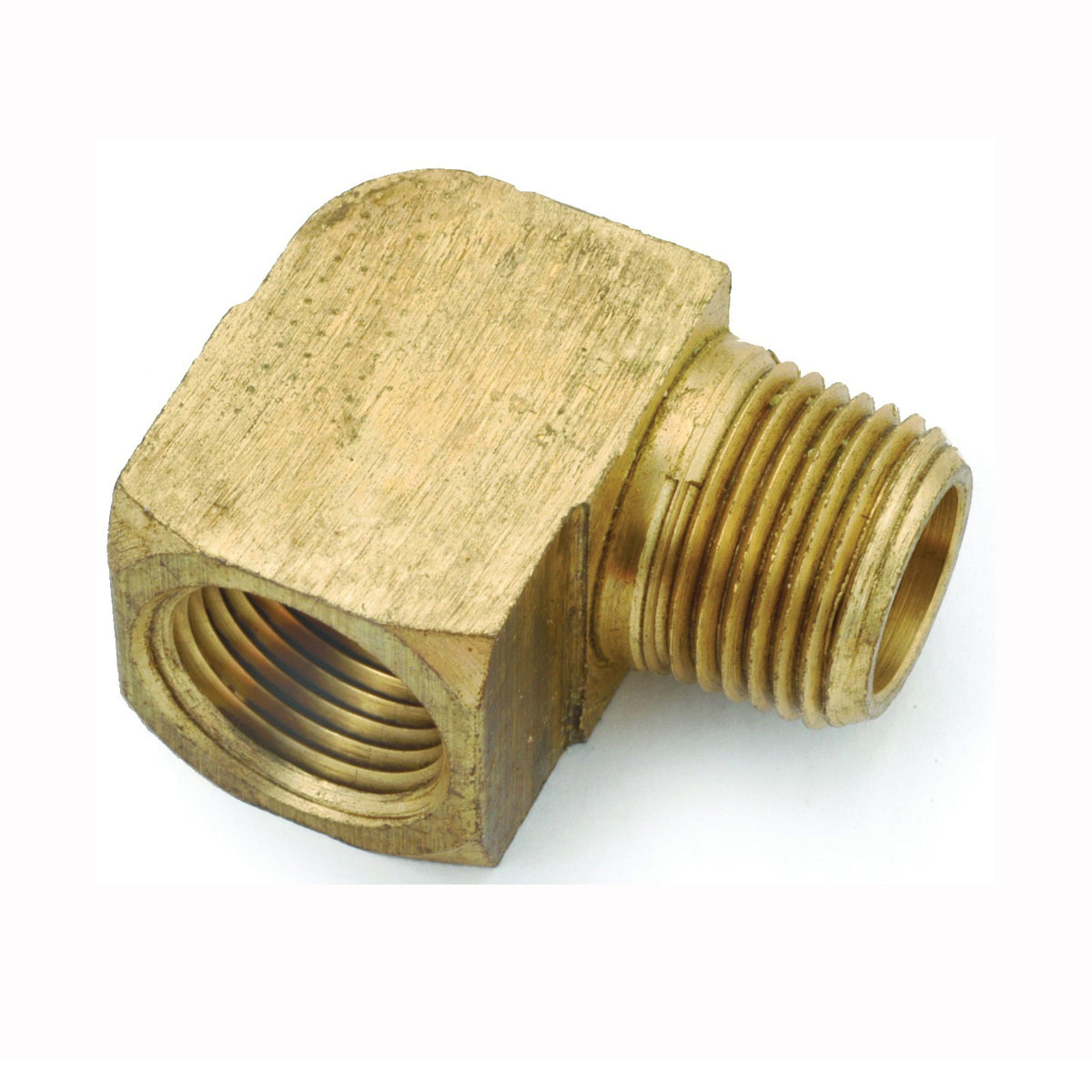 Anderson Metals 756116-04 Street Pipe Elbow, 1/4 in, FIP x MIP, 90 deg Angle, Brass, Rough, 1000 psi Pressure