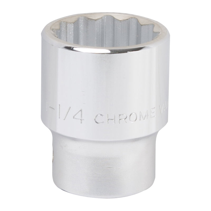 Vulcan MT-SS6040 Drive Socket, 1-1/4 in Socket, 3/4 in Drive, 12-Point, Chrome Vanadium Steel, Chrome