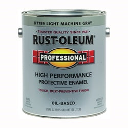 RUST-OLEUM K7789402 Enamel Paint, Gloss, Light Machine Gray, 1 gal, Can, Oil Base, Application: Brush, Roller, Spray