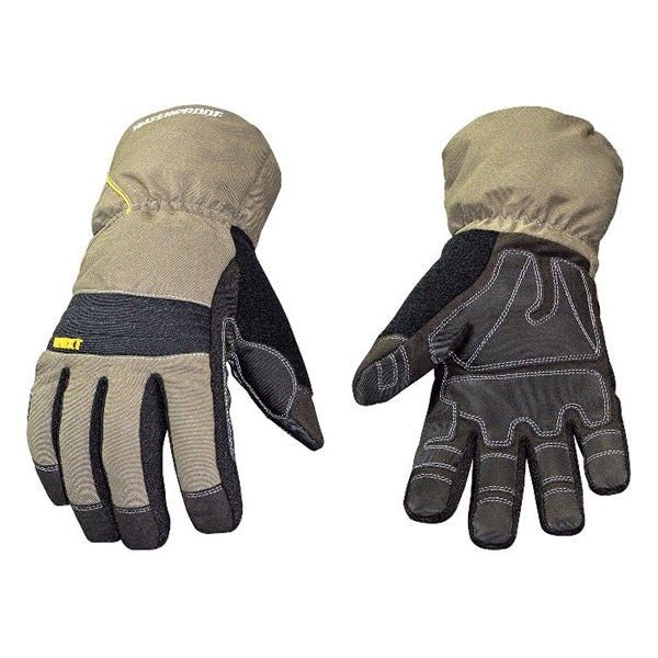 Youngstown Glove 11-3460-60-M Extra-Tough Work Gloves, Men's, M, 8-1/2 to 9 in L, Wing Thumb, Gauntlet Cuff, Black/Tan