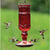 Perky-Pet 8119-2 Bird Feeder, 24 oz, 4-Port/Perch, Glass, Red, 11-1/2 in H