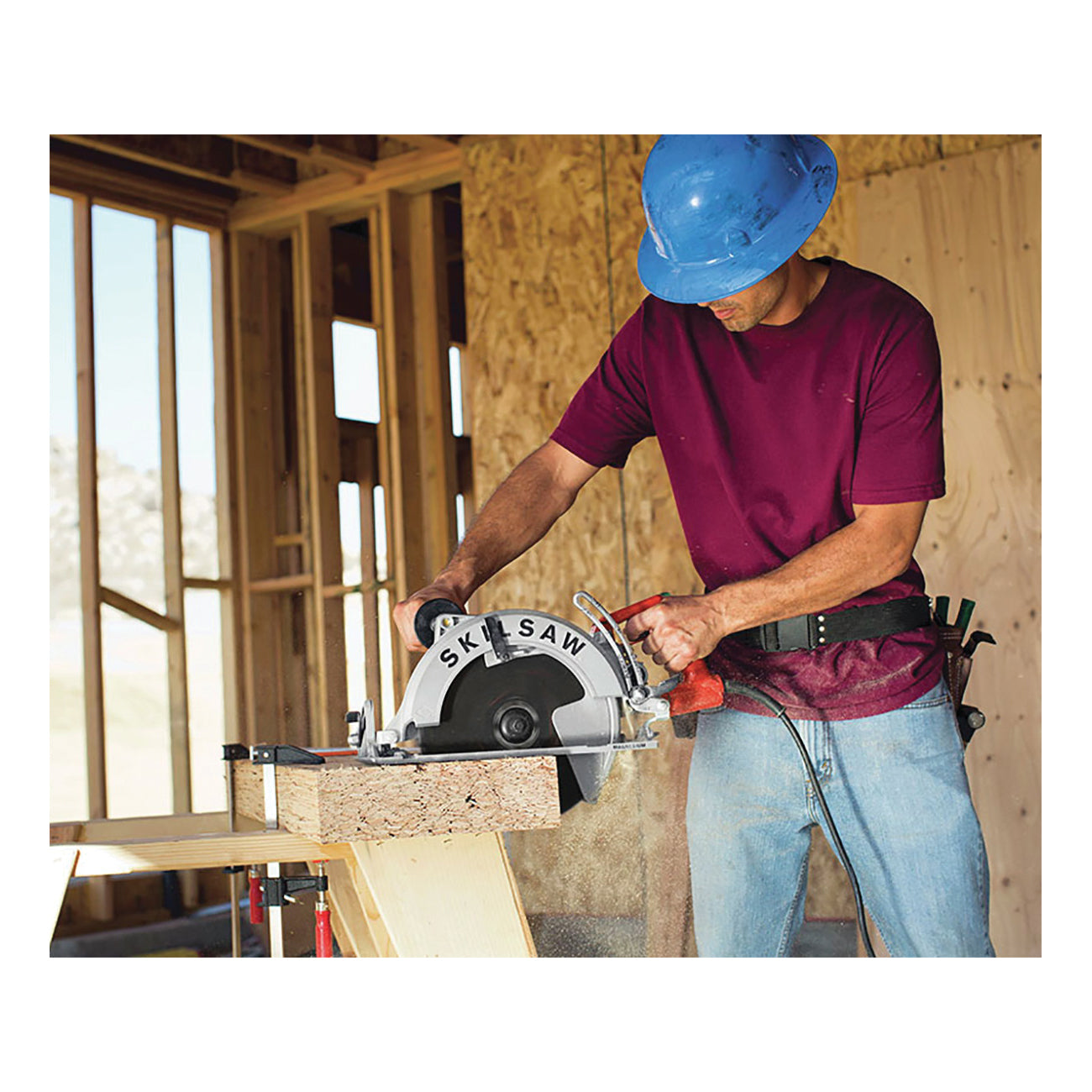 SKIL SPT70WM-22 Circular Saw, 15 A, 10-1/4 in Dia Blade, 0.812 in Arbor, 3-11/16 in D Cutting, 51 deg Bevel