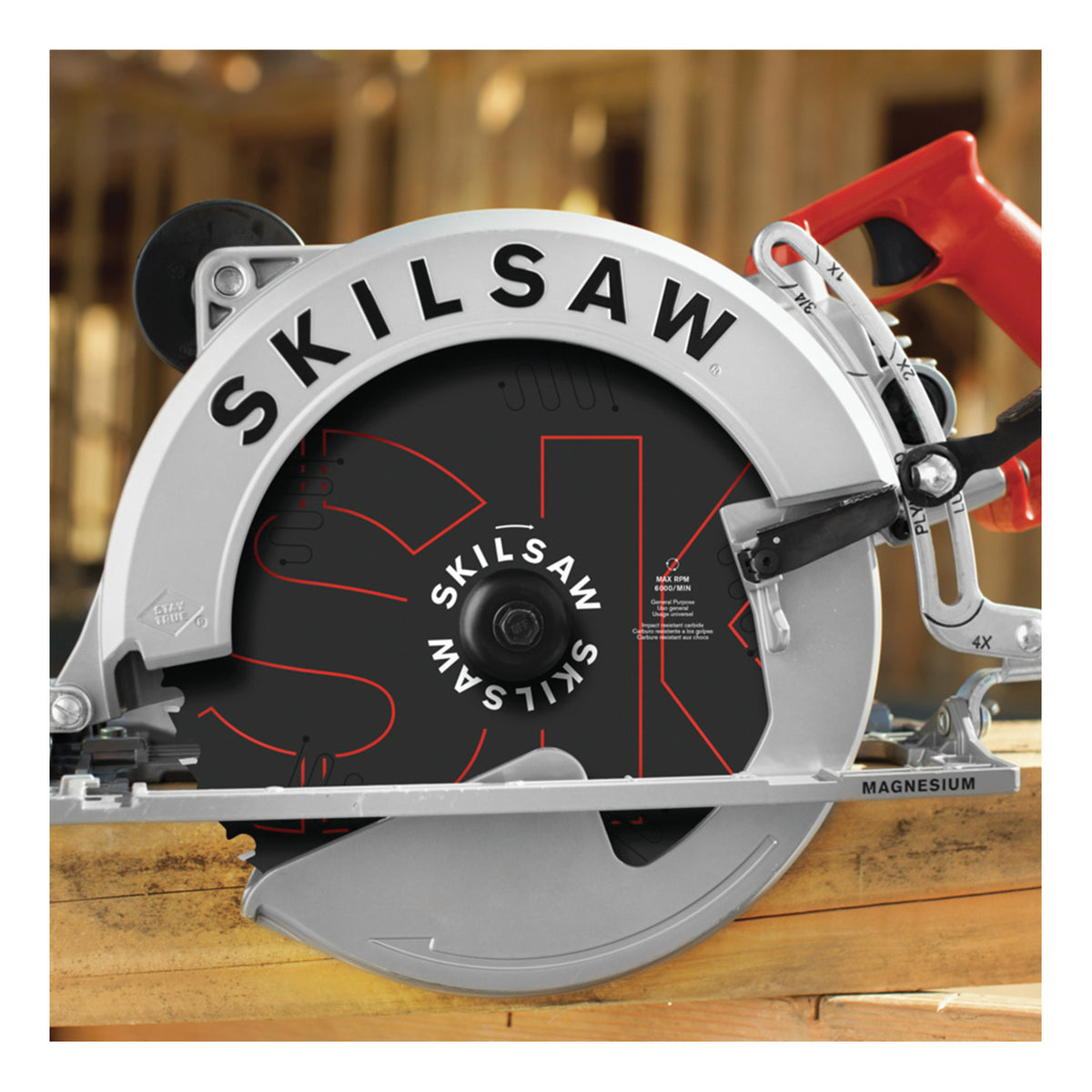 SKIL SPT70WM-22 Circular Saw, 15 A, 10-1/4 in Dia Blade, 0.812 in Arbor, 3-11/16 in D Cutting, 51 deg Bevel