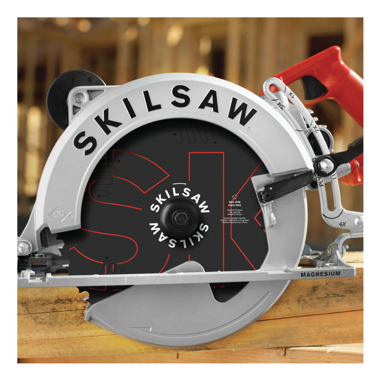 SKIL SPT70WM-22 Circular Saw, 15 A, 10-1/4 in Dia Blade, 0.812 in Arbor, 3-11/16 in D Cutting, 51 deg Bevel