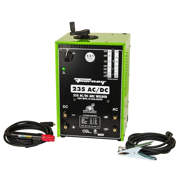 Forney 314 Arc Welder, 230 V Input, 235 A, 1-Phase, 24 ga to 1/2 in Thick, 50 % Duty Cycle