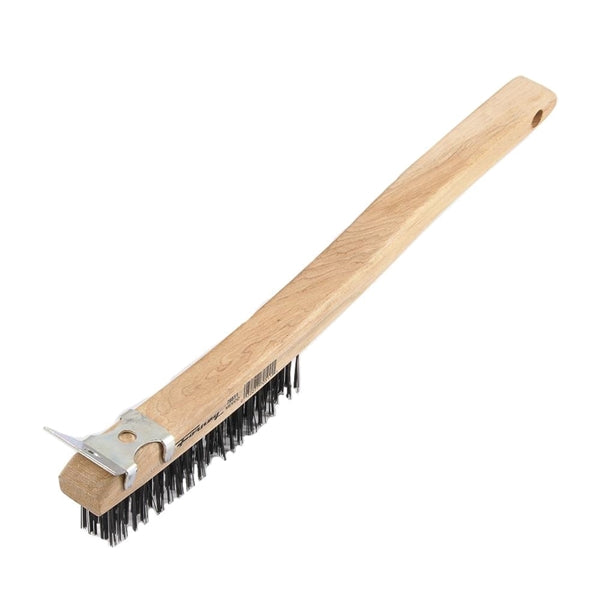 Forney 70511 Scratch Brush with Scraper, 0.014 in L Trim, Carbon Steel Bristle