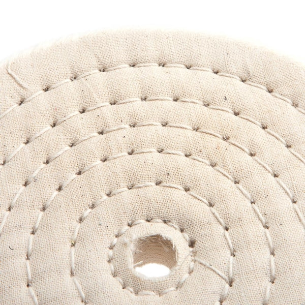 Forney 72040 Buffing Wheel, 6 in Dia, 1/2 in Thick, 1/2 in Arbor, Cotton