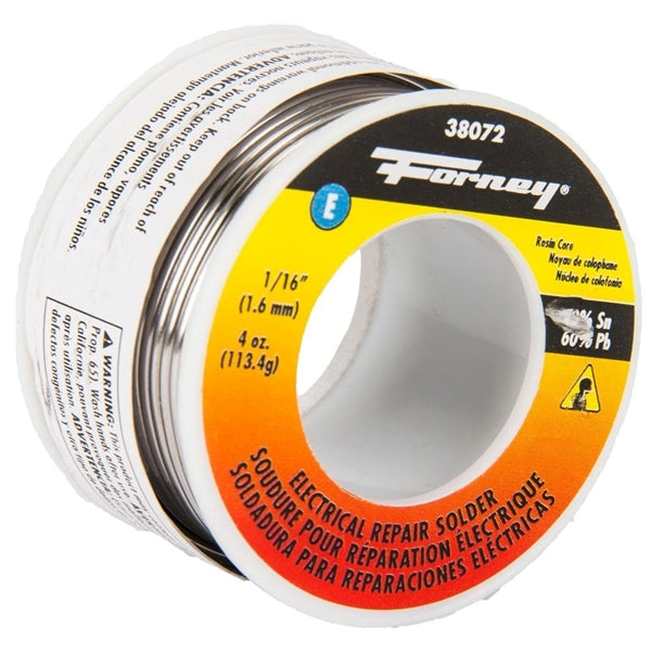 Forney 38072 Solder, 4 oz, Solid, Silver/White, 460 deg F Melting Point
