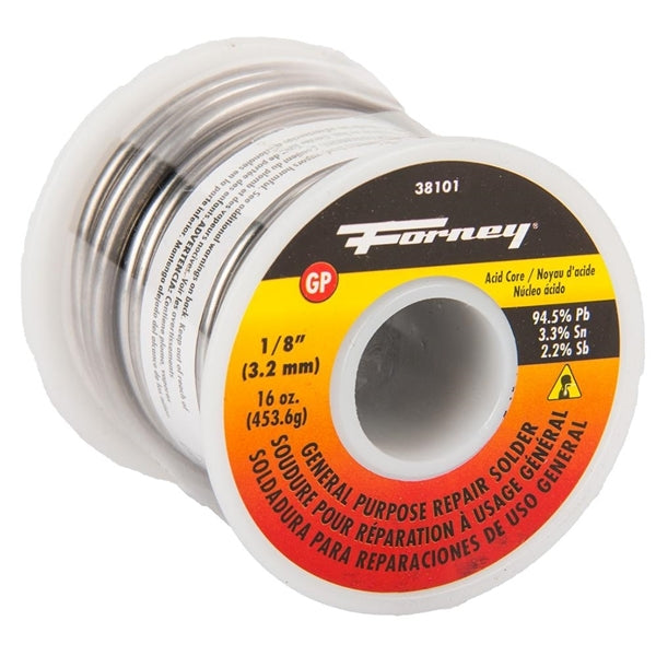 Forney 38101 Solder, 16 oz, Solid, 575 deg F Melting Point