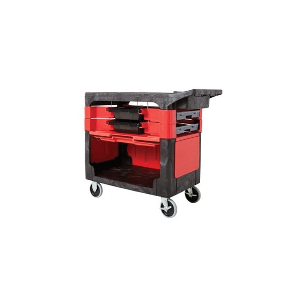 Rubbermaid FG618088BLA Trades Cart with Locking Cabinet, 330 lb, 19.2 in OAW, 33.4 in OAH, 38 in OAD, Foam, Black
