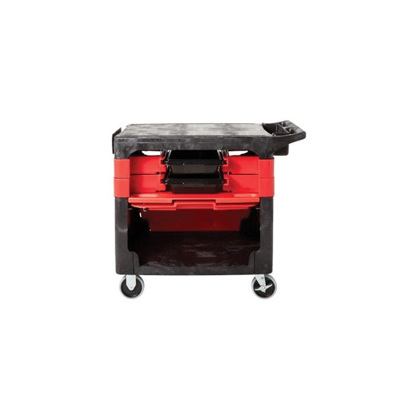 Rubbermaid FG618088BLA Trades Cart with Locking Cabinet, 330 lb, 19.2 in OAW, 33.4 in OAH, 38 in OAD, Foam, Black