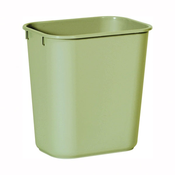 Rubbermaid 2955 FG295500BEIG Waste Basket, 13 qt Capacity, Plastic, Beige, 12-1/8 in H