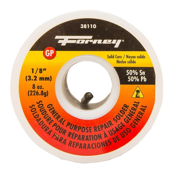 Forney 38110 Solder, 8 oz, Solid, Silver/White, 421 deg F Melting Point