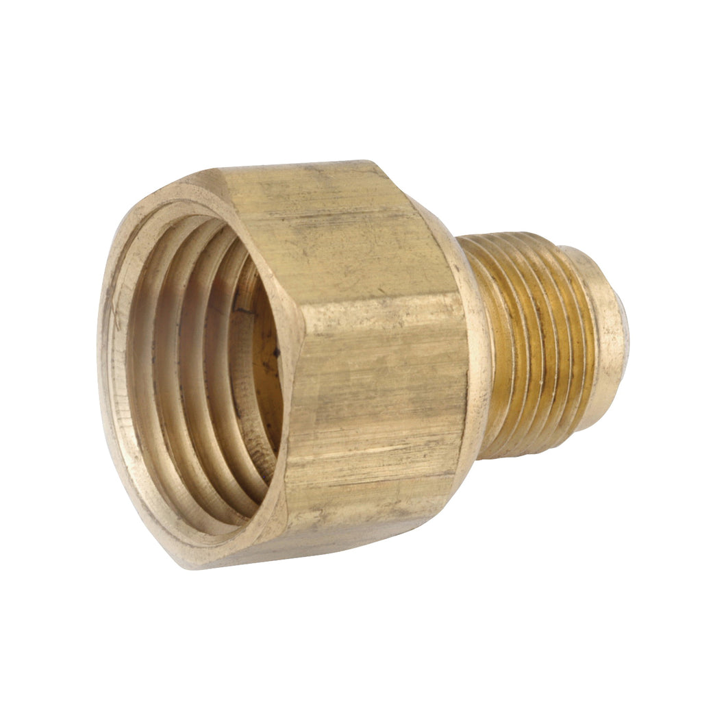 Anderson Metals 54806-0606 Pipe Coupler, 3/8 in, Flare x FIP, Brass