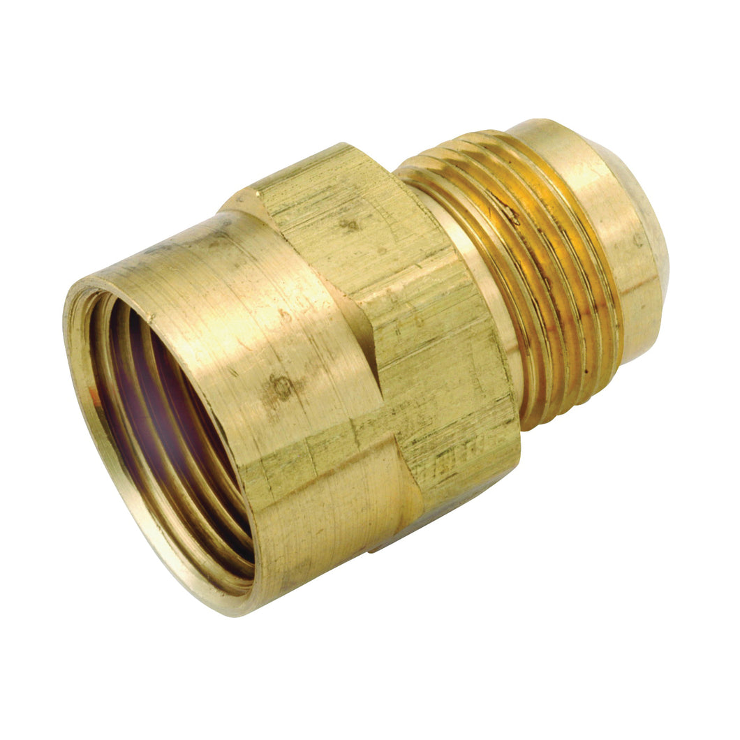 Anderson Metals 54746-1508 Pipe Coupler, 15/16 x 1/2 in, Flare x FIP, Brass