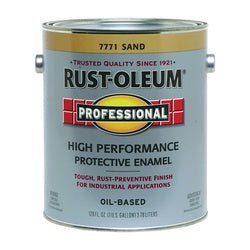 Professional 7771402 Enamel Paint, Gloss, Sand, 1 gal, Can, Oil Base, Application: Brush, Roller, Spray