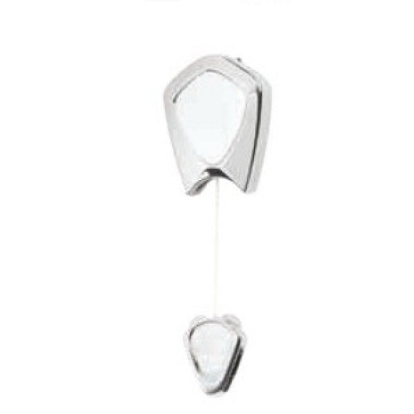 HY-KO KC197 Badge Retriever, Clip-On, Metal, Silver