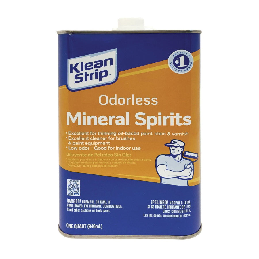 Klean Strip QKSP94005 Mineral Spirit Thinner, Liquid, Solvent, Light Yellow, 1 qt, Can