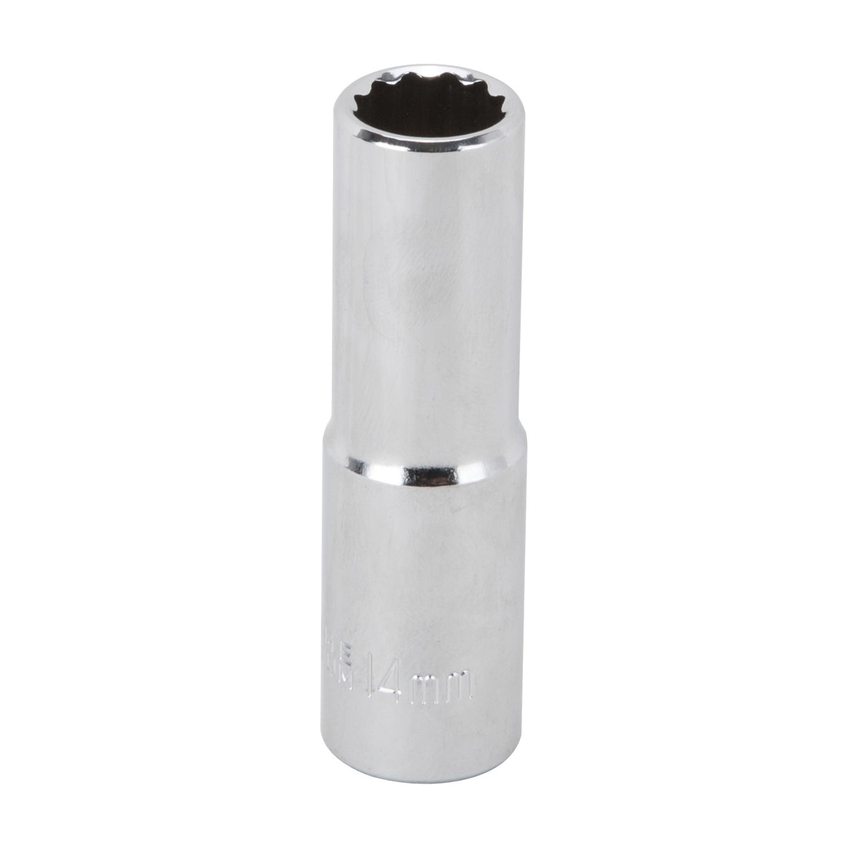 Vulcan MT6528975 Drive Socket, 14 mm Socket, 1/2 in Drive, 12-Point, Chrome Vanadium Steel, Chrome