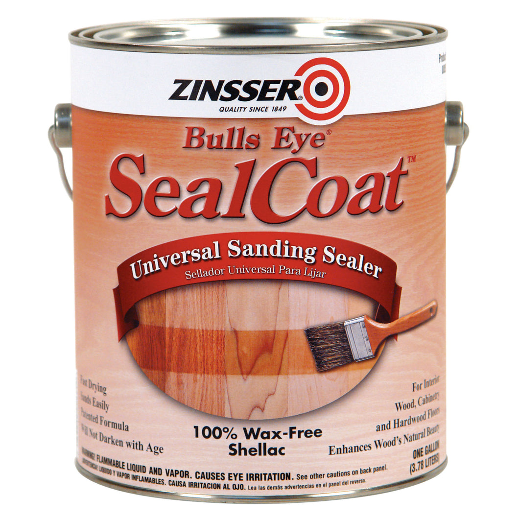 ZINSSER Bulls Eye SealCoat 00851 Sanding Sealer, Amber, Liquid, 1 gal, Canister