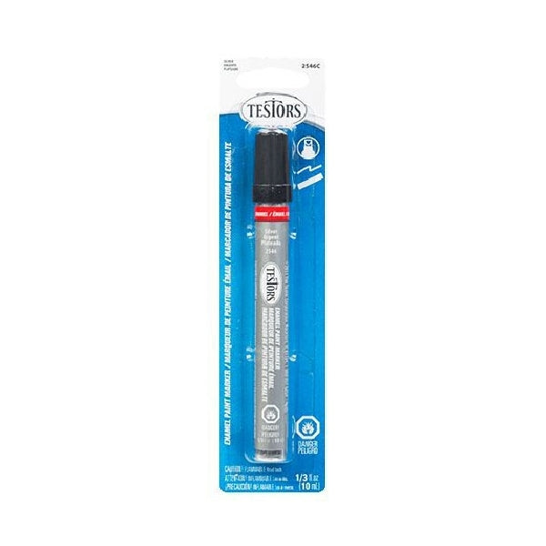 TESTORS 2546C Enamel Marker, Silver, 0.33 fl-oz