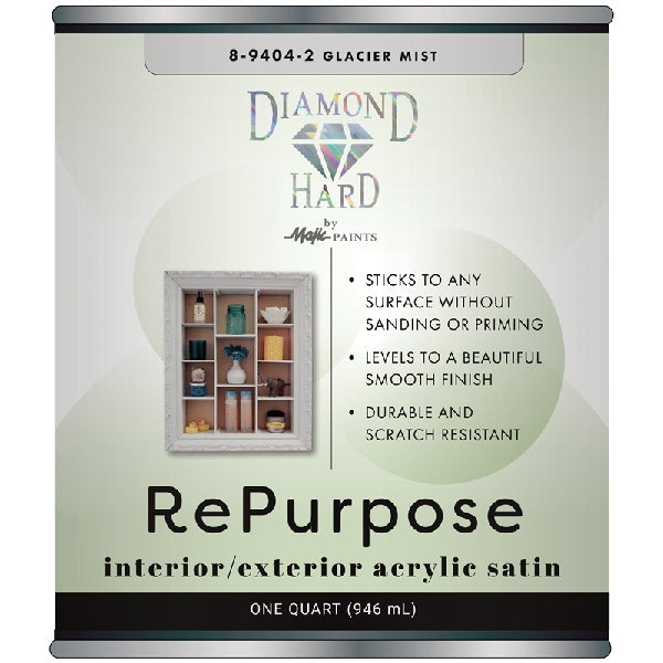 Majic Paints Diamondhard 8-9404-2 Paint, Satin Sheen, Glacier Mist, 1 qt