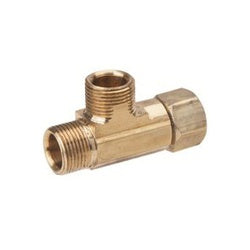 BrassCraft CT2-664X P Tube Tee, 3/8 x 3/8 x 1/4 in, Female Compression x Compression, Rough, 1.87 in L, 3/8 in OD