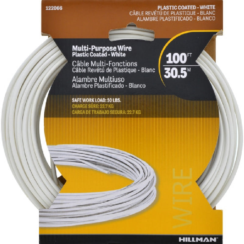 HILLMAN 122066 Fiber Core Wire, 100 ft L, Plastic, 50 lb, #5 Gauge