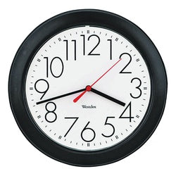 Westclox 461861 Clock, Round, Black Frame, Plastic Clock Face, Analog