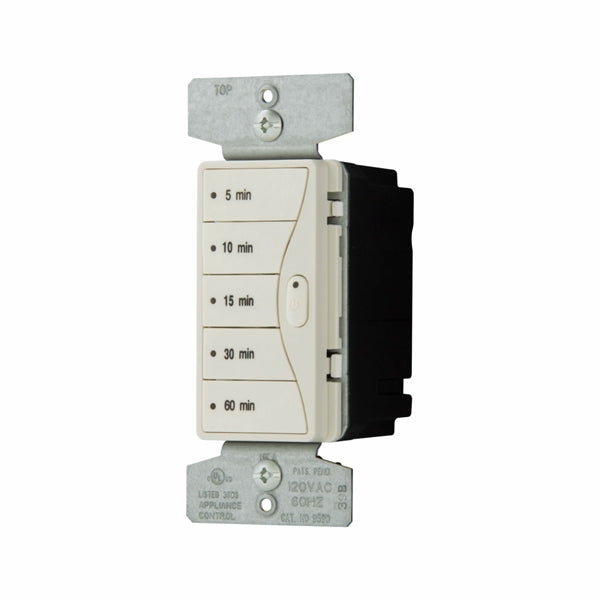Eaton Wiring Devices PT18M-LA-K Minute Timer, 15 A, 120 V, 1800 W, 5 to 60 min Time Setting, Light Almond