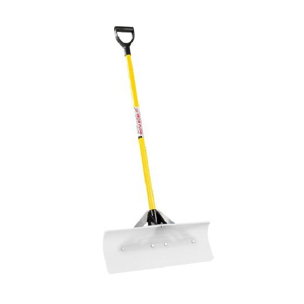 THE SNOWPLOW 50530 Snow Pusher, 30 in W Blade, UHMW Polyethylene Blade, Fiberglass Handle, D-Grip Handle, 43 in L Handle