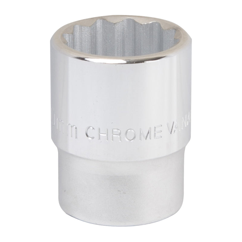 Vulcan MT-SM6030 Drive Socket, 30 mm Socket, 3/4 in Drive, 12-Point, Chrome Vanadium Steel, Chrome