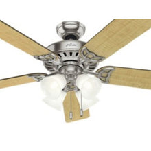 Load image into Gallery viewer, Hunter 53064/20183 Ceiling Fan, 5-Blade, Cherry/Maple Blade, 52 in Sweep, 3-Speed, With Lights: Yes
