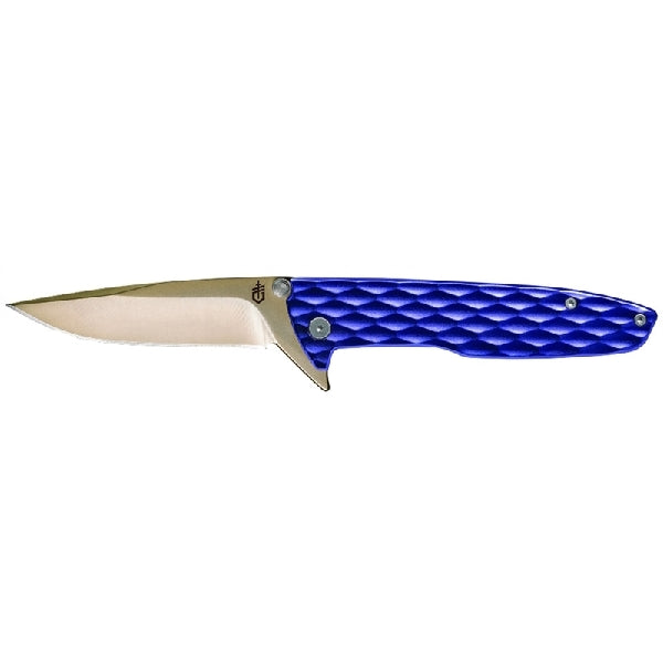 GERBER 31-003322 Folding Knife, 3.2 in L Blade, Stainless Steel Blade, Textured Handle, Blue Handle