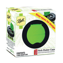 Load image into Gallery viewer, Ball 1440010747 Herb Shaker Canning Lid, Plastic, Black/Green Cap/Lid
