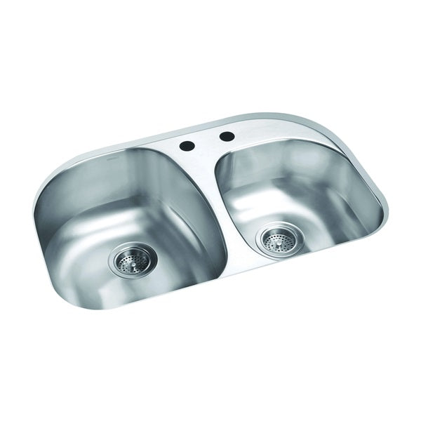 Sterling Cinch Series 11724-2-NA Kitchen Sink, 20-1/2 in OAW, 31-1/2 in OAH, 9-5/16 in OAD, Stainless Steel, Luster