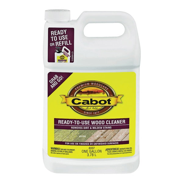 Cabot Problem-Solver 140.0008007.007 Wood Cleaner, 1.33 gal Can, Liquid, Brown