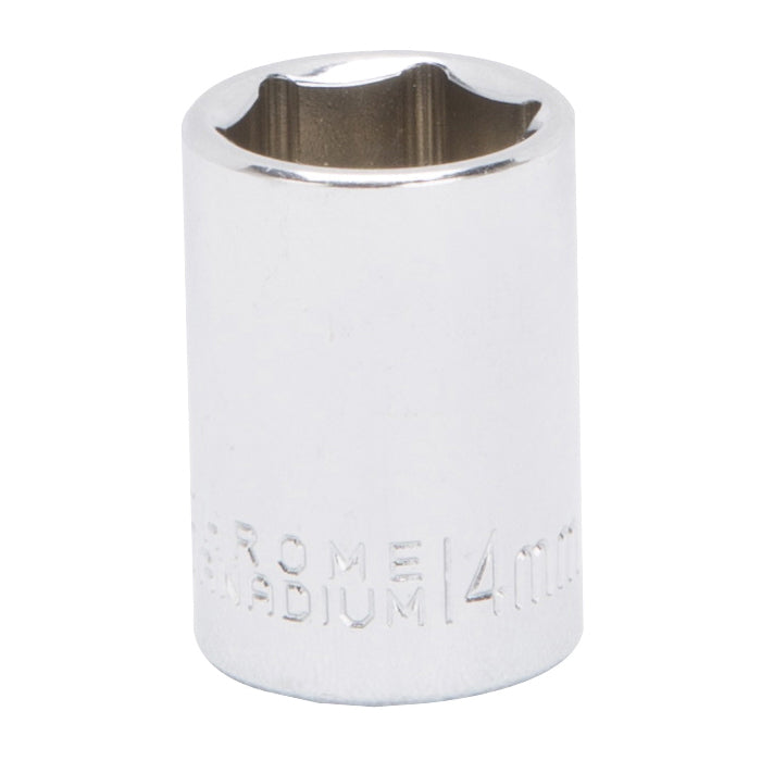 Vulcan MT6499230 Drive Socket, 14 mm Socket, 3/8 in Drive, 6-Point, Chrome Vanadium Steel, Chrome