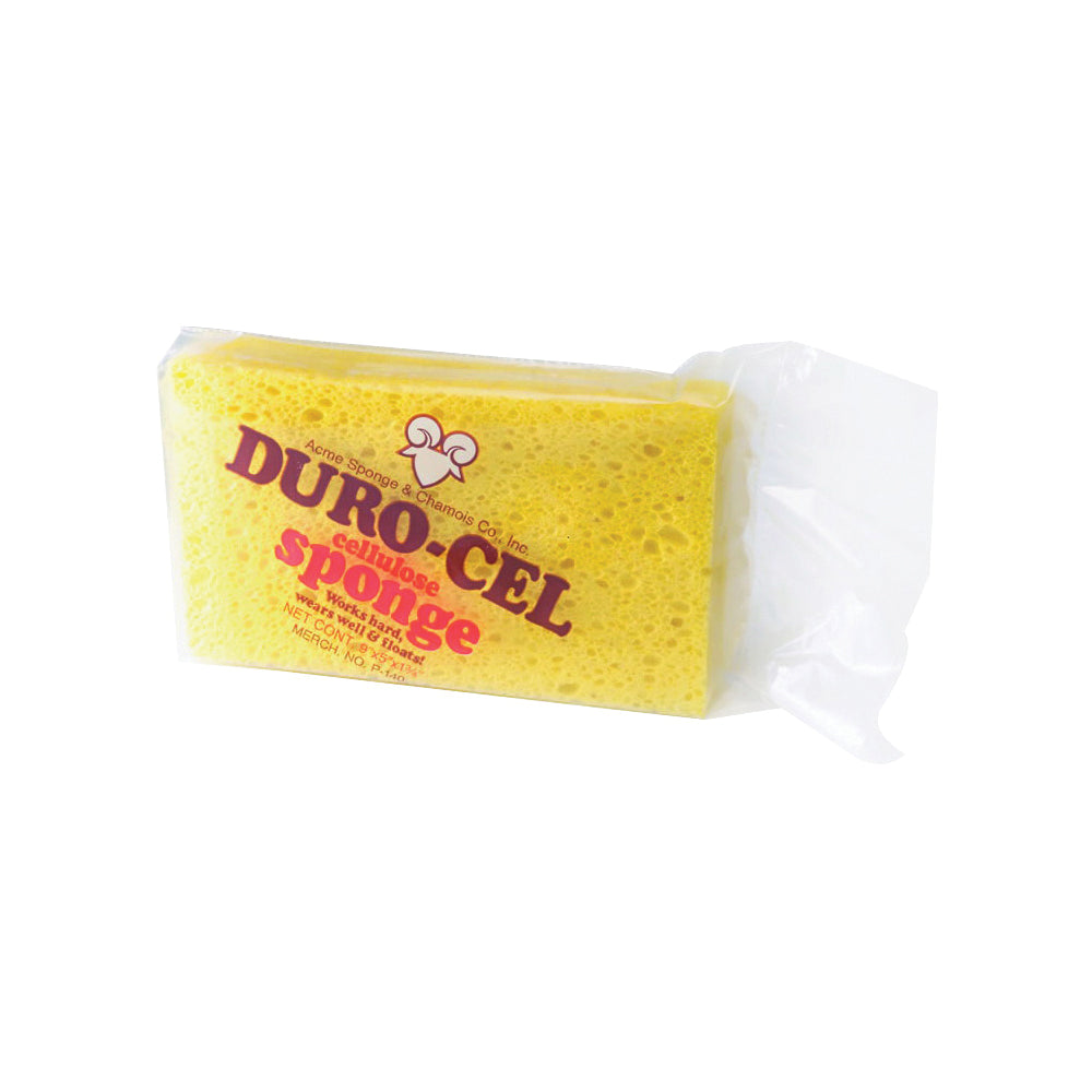 Duro-Cel 03140 Sponge, 8 in L, 5 in W, 1-1/2 in Thick, Cellulose, Yellow