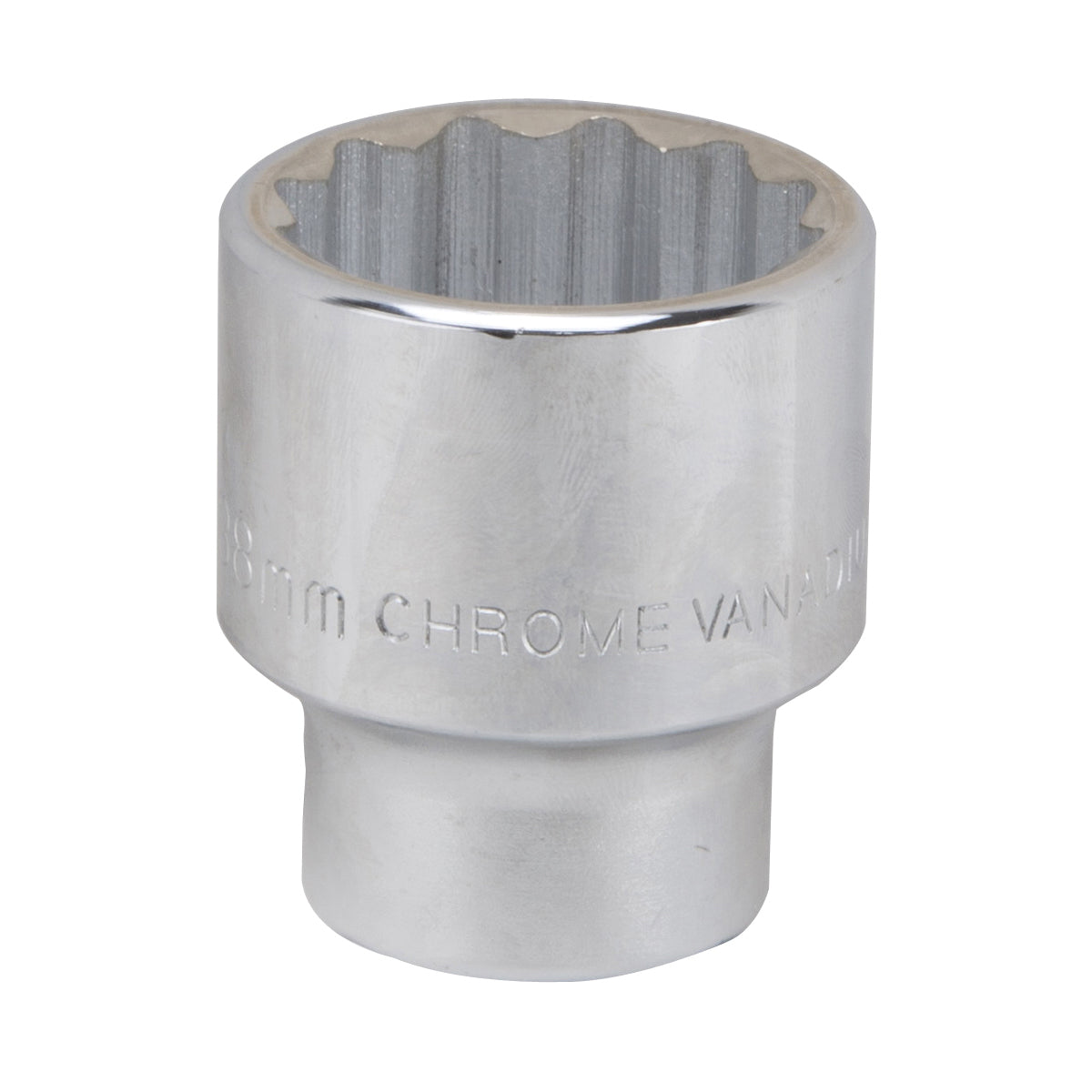 Vulcan MT-SM6038 Drive Socket, 38 mm Socket, 3/4 in Drive, 12-Point, Chrome Vanadium Steel, Chrome