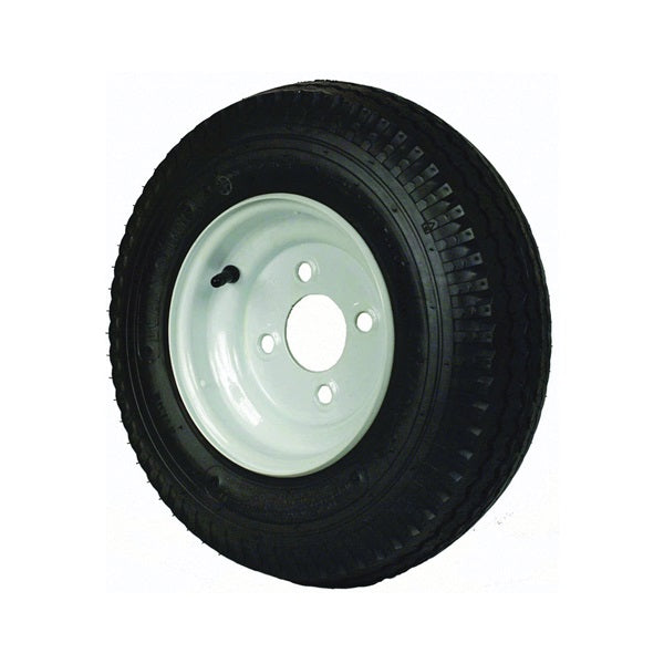 MARTIN Wheel DM408B-4I Trailer Tire, 590 lb Withstand, 4-1/2 in Dia Bolt Circle, Rubber