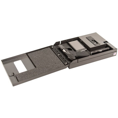 LIBERTY SAFE HOME DEFENDER Series HDX-150 Safe Handgun Vault, Steel, Gray, Marble, Biometric Lock, 1-Compartment